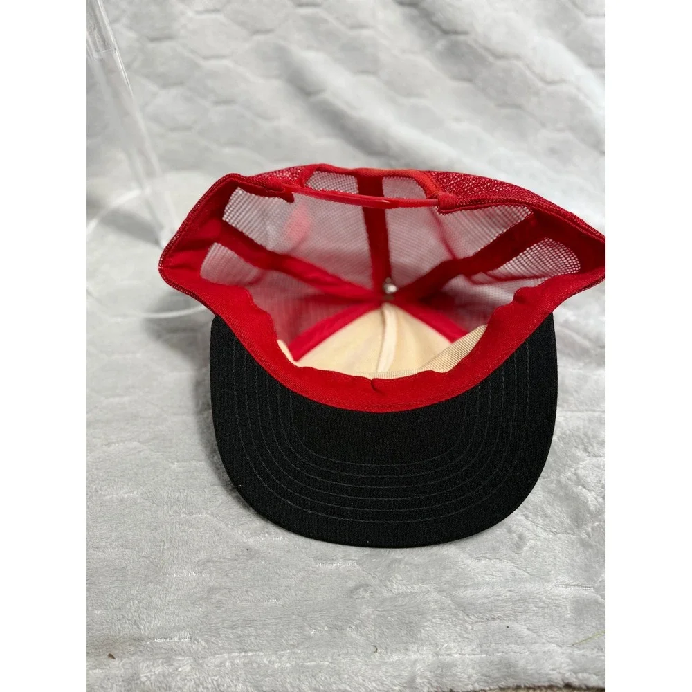 Vintage Ford Motor Credit Company Trucker Hat Red Black Mesh Snapback USA Made